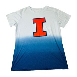 Sideline Apparel Illinois Fighting Illini Ombre T-Shirt Womens XL Tie Dye